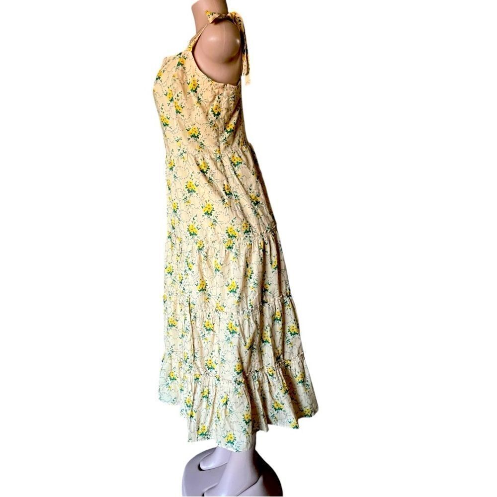 PAIGE Yellow Floral Midi Dress - Picture 4 of 12